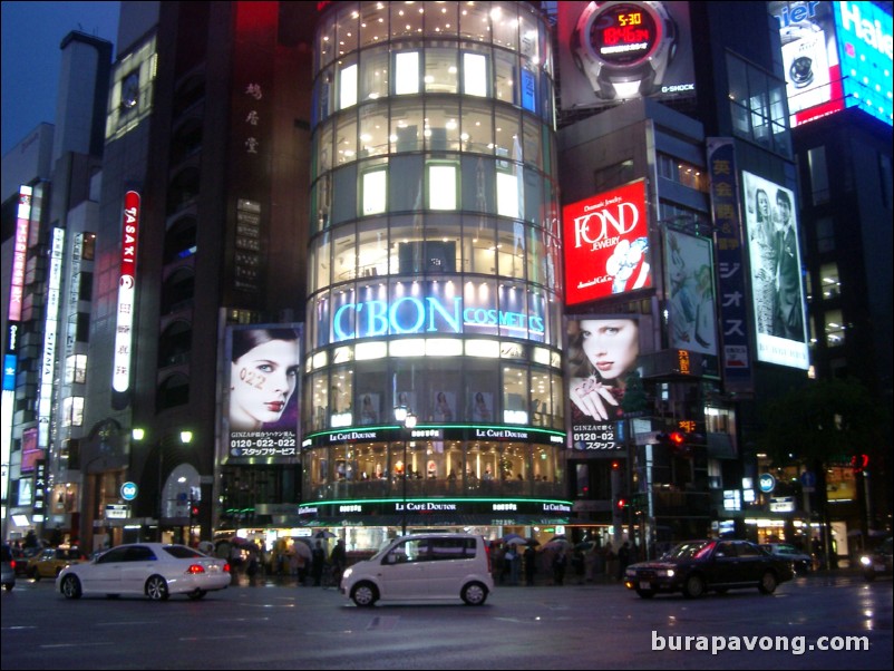 Ginza at night.