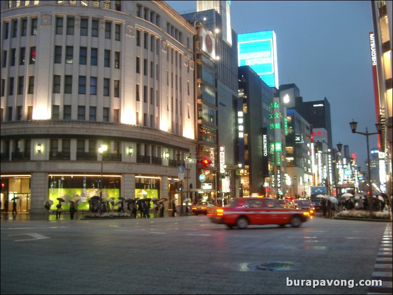 Ginza at night.