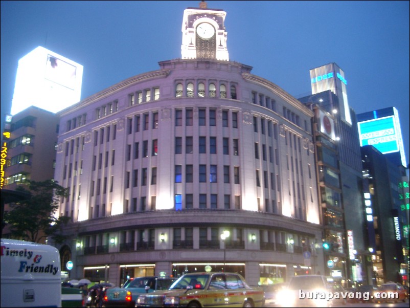 Ginza at night.