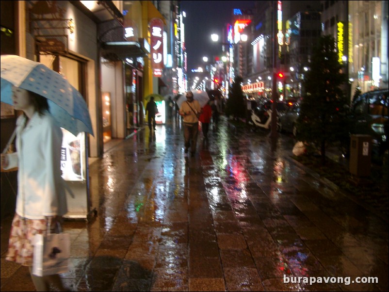 Ginza at night.