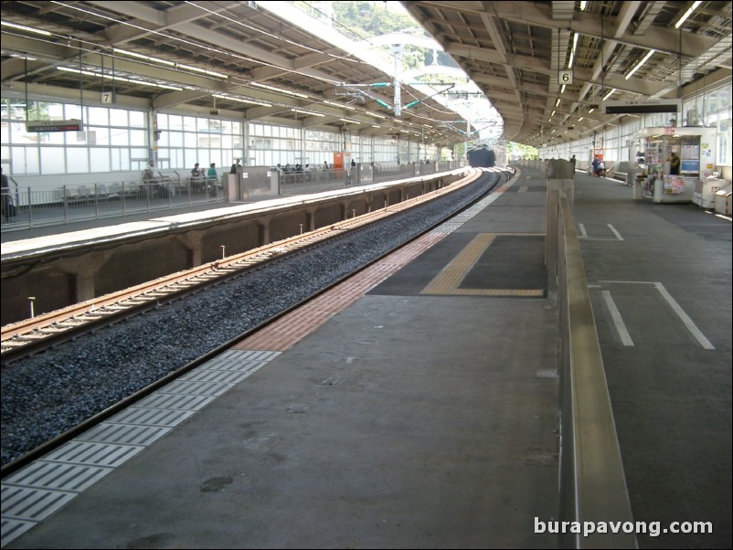 Shinkansen bullet train. Atami station.