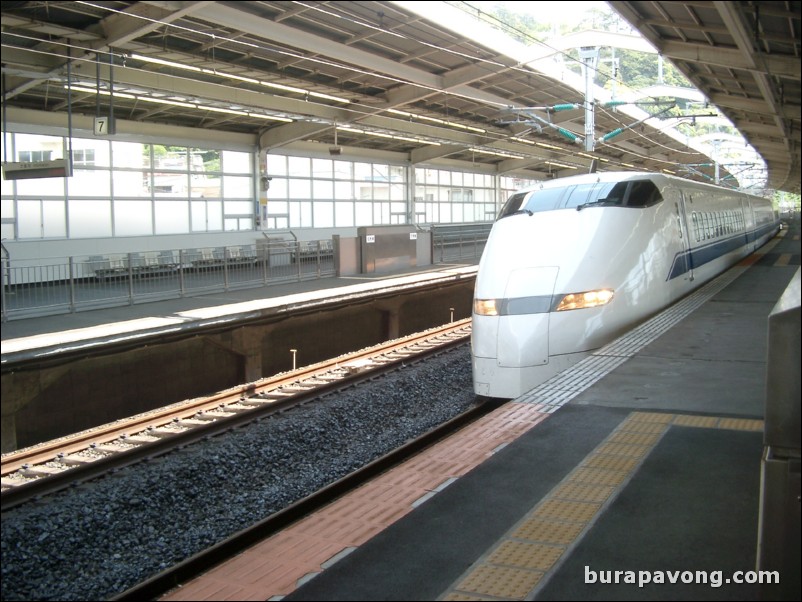 Shinkansen bullet train. Atami station.