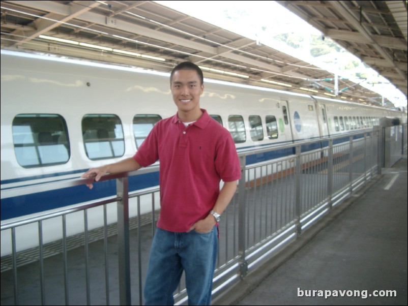 Shinkansen bullet train. Atami station.