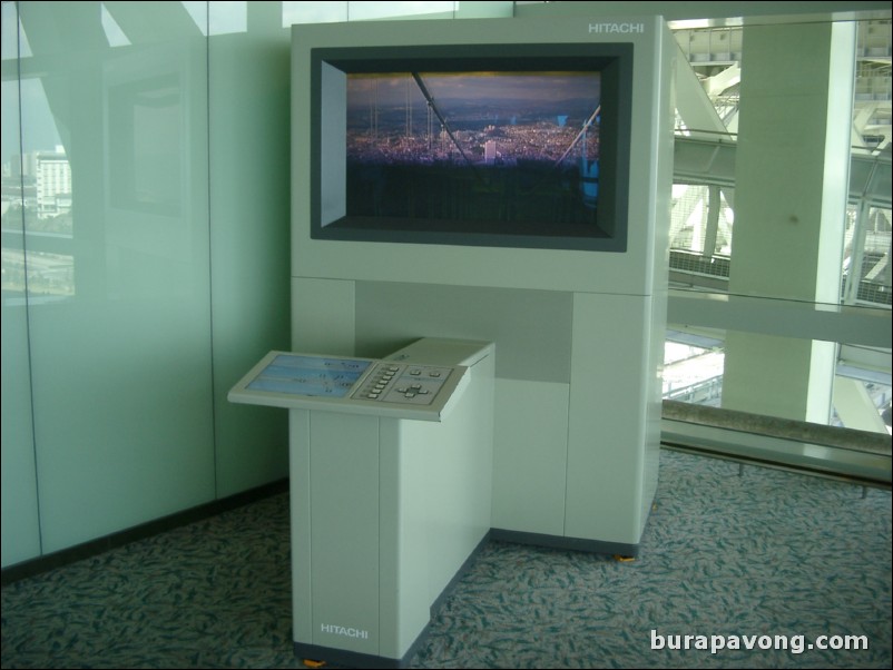 A machine you can use to control a camera atop Akashi-Kaikyo Bridge.