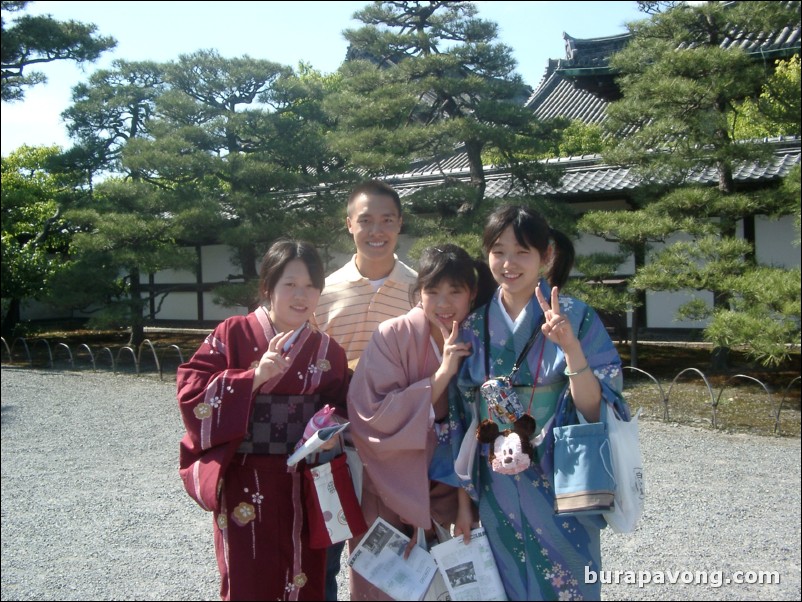 Girls dressed in kimonos, Nijo Castle, Kyoto.