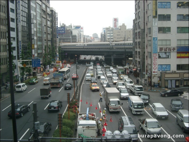 View from Yurikamome Shimbashi station.