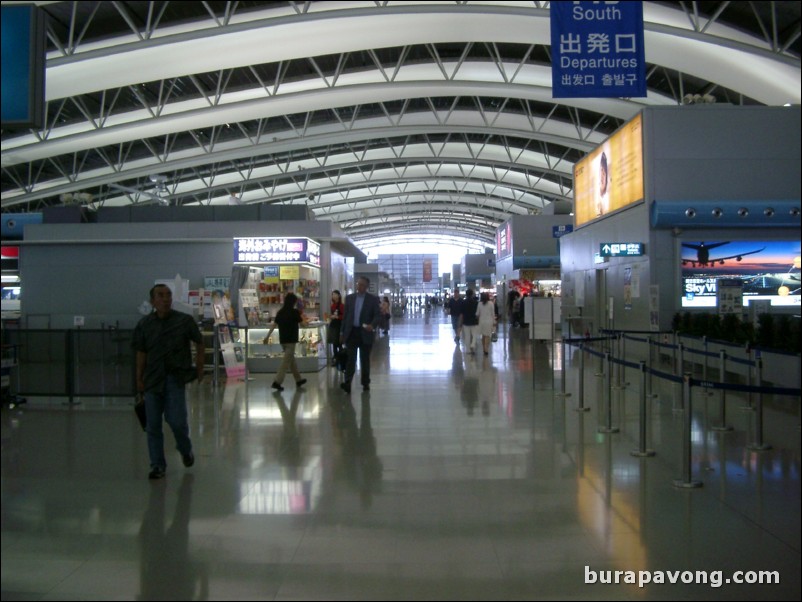 Kansai International Airport. The airport is situated on a man-made island in Osaka Bay.