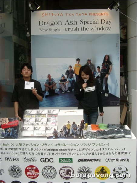 Heavy promotion of Dragon Ash's new single crush the window.