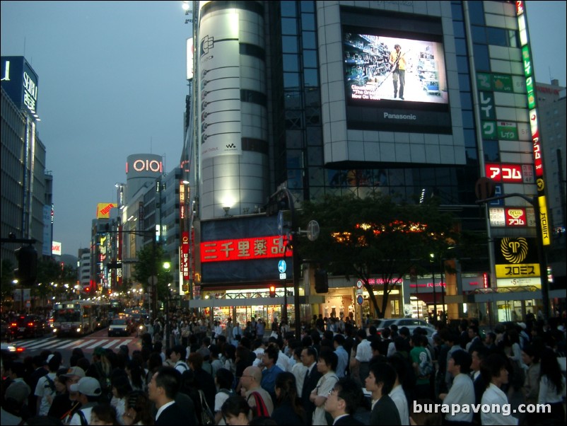 Shibuya at dusk.