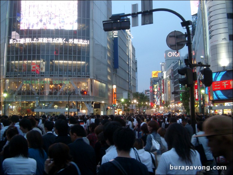 Shibuya at dusk.