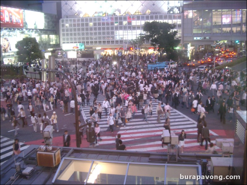 Shibuya at night. View from Starbucks.