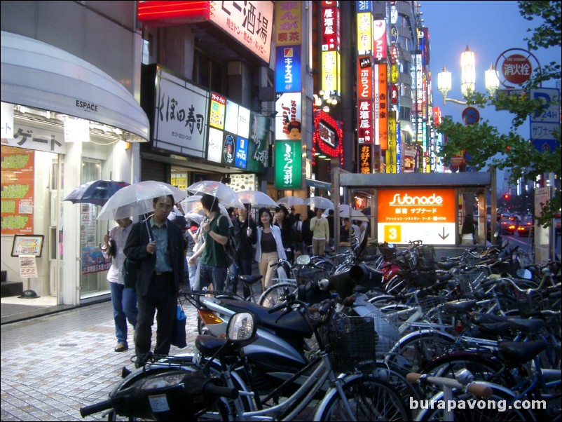 East Shinjuku at night.