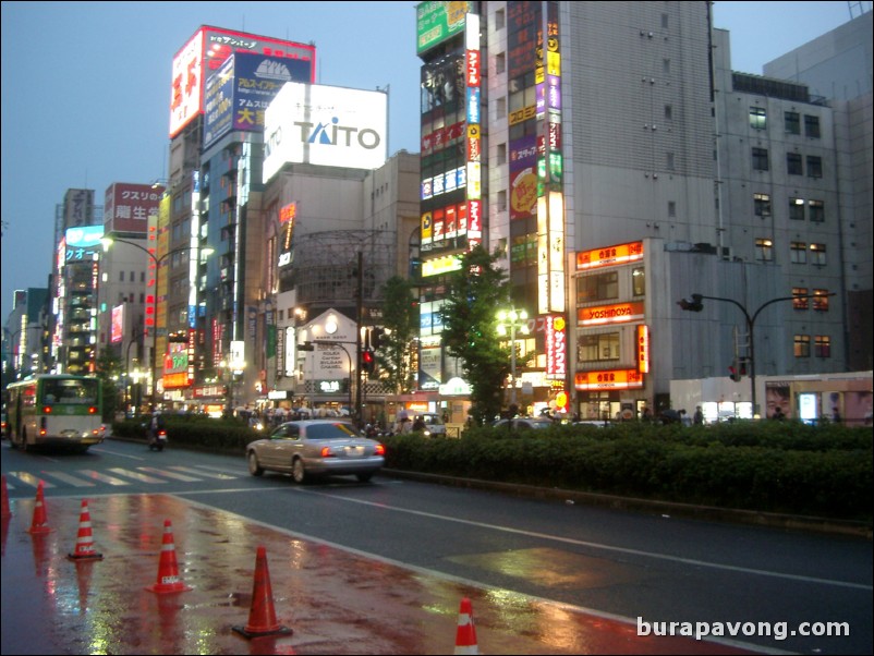 East Shinjuku at night.