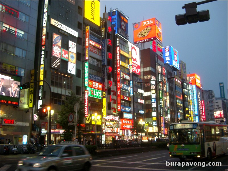 East Shinjuku at night.