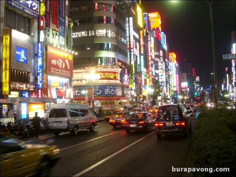 East Shinjuku at night.