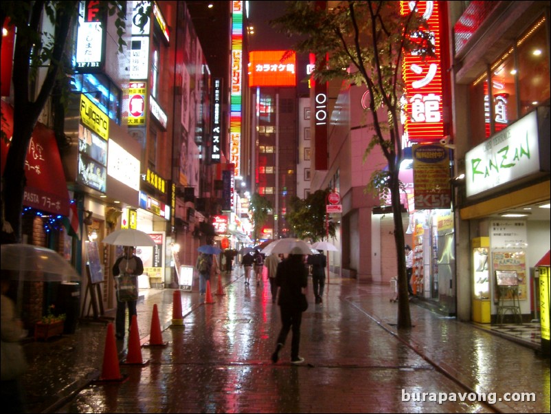 East Shinjuku at night.