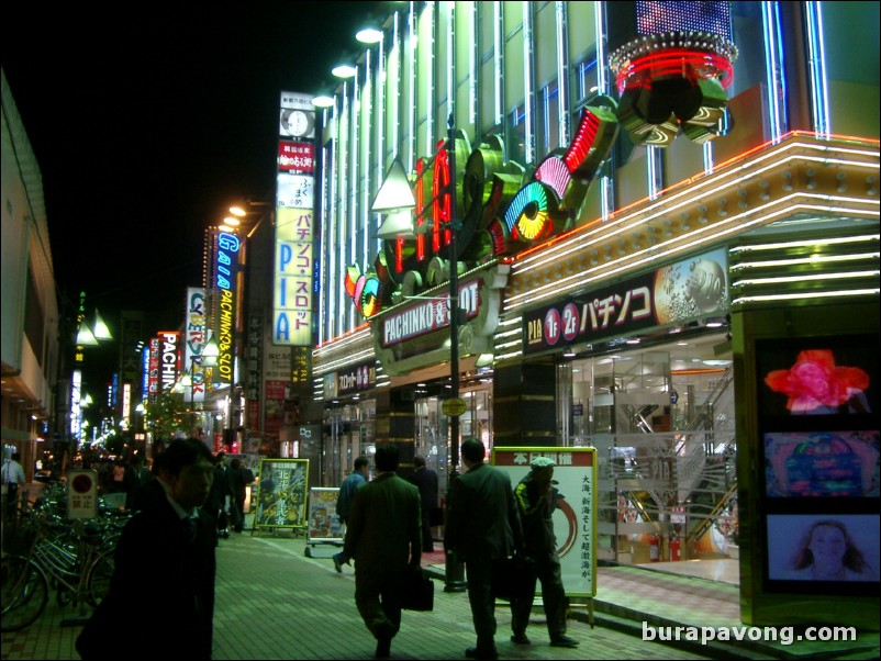 Ameyayokocho (Ameyoko Arcade) at night.