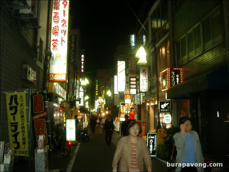 Ameyayokocho (Ameyoko Arcade) at night.