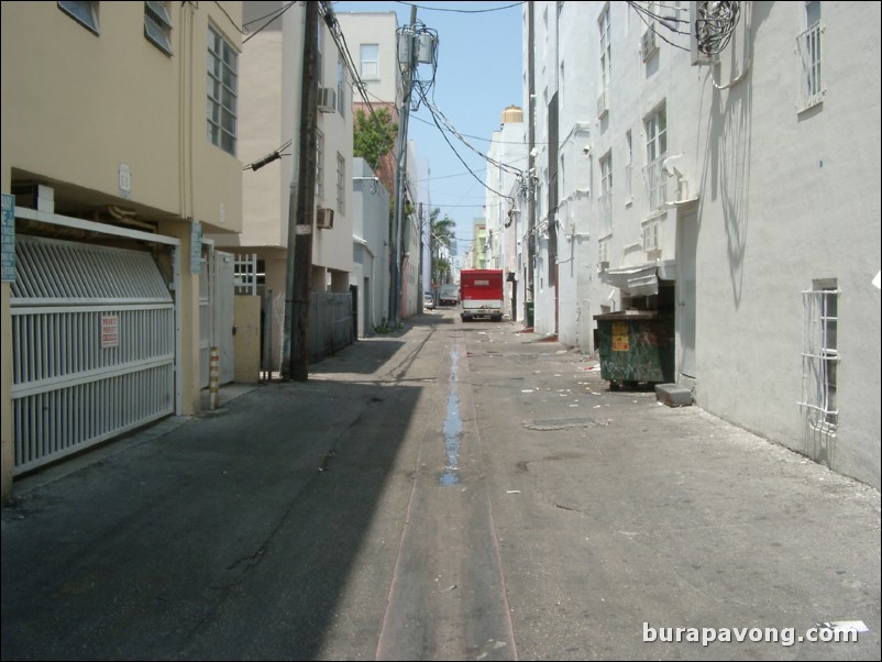 An alley in South Beach.