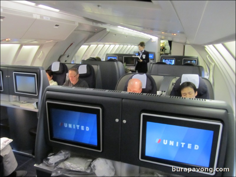 United Business Class, upper deck.