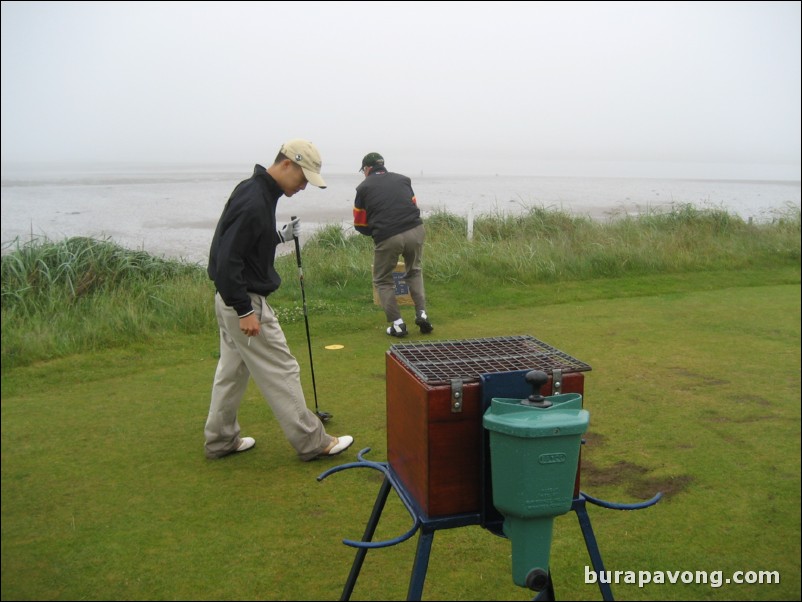 Teeing off on No. 9.