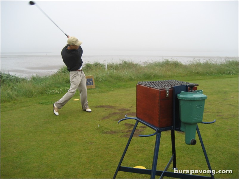 Teeing off on No. 9.