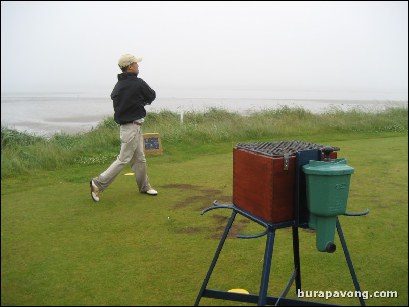 Teeing off on No. 9.