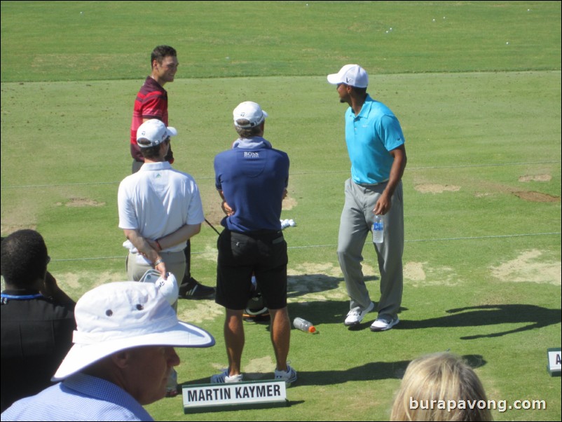 Tiger Woods at the driving range.