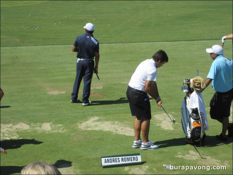 Andres Romero at the driving range.