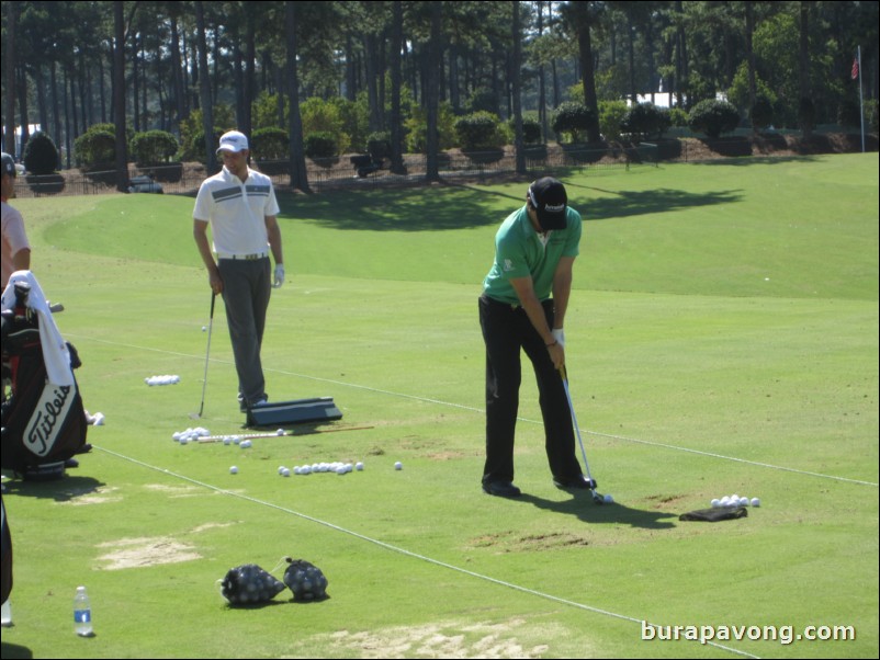 Rory McIlroy at the driving range.