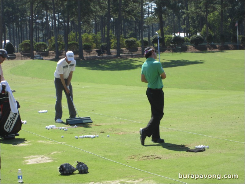 Rory McIlroy at the driving range.