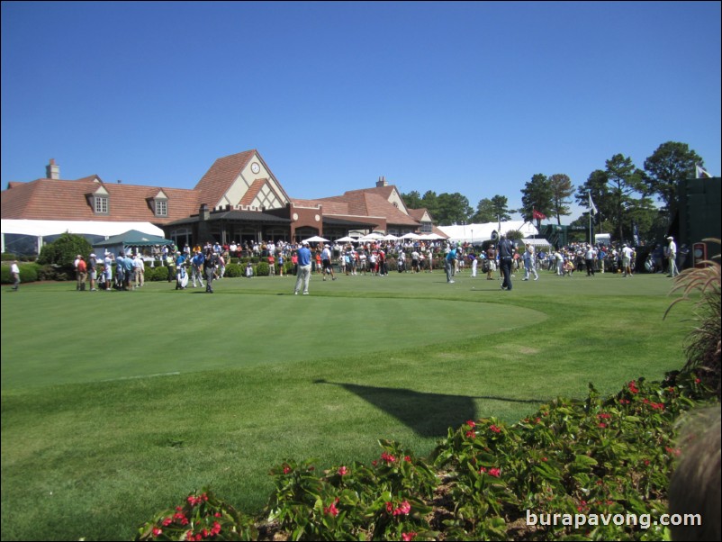 Atlanta Athletic Club clubhouse and practice putting green.