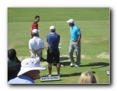 Tiger Woods at the driving range.