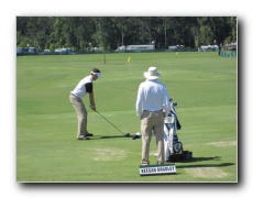 Keegan Bradley at the driving range.