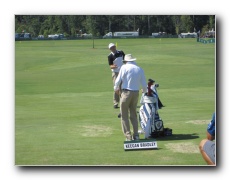 Keegan Bradley at the driving range.