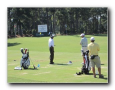 Vijay Singh at the driving range.