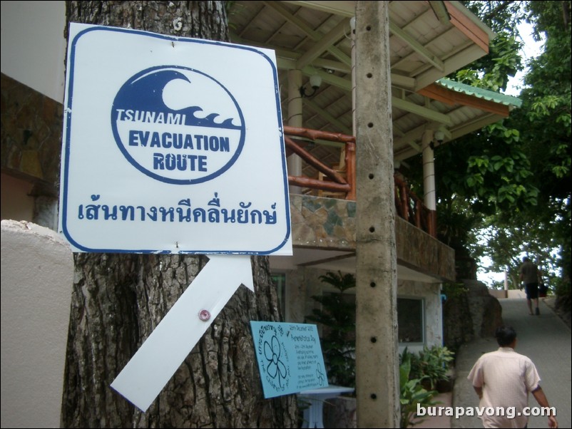 Phi Phi Island. Tsunami evacuation route.