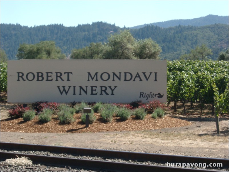 A sign for the Robert Mondavi Winery.