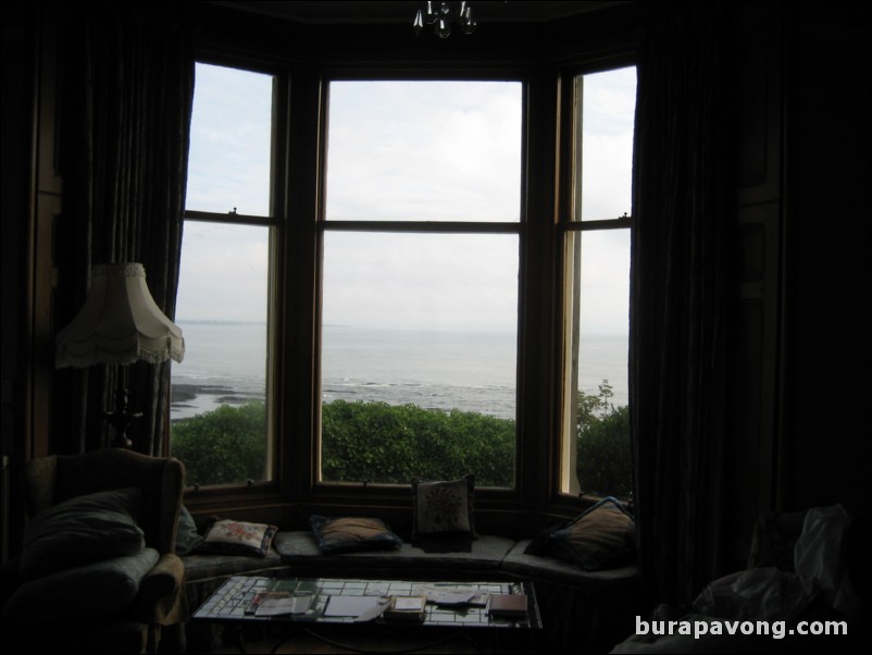 View of the North Sea and St. Andrews Bay from Mrs. Hippisley's living room.