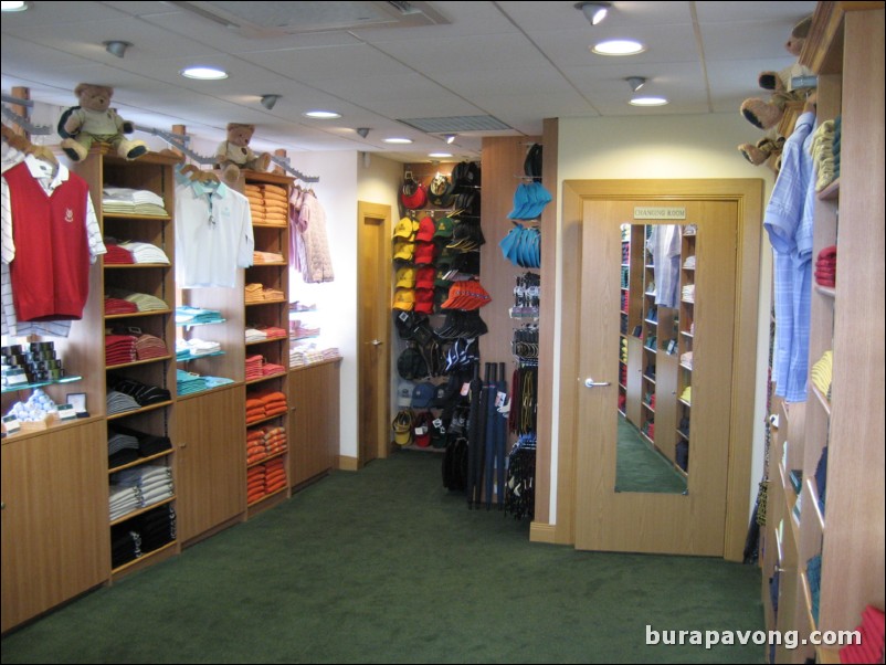 Inside the small 18th Green Shop.