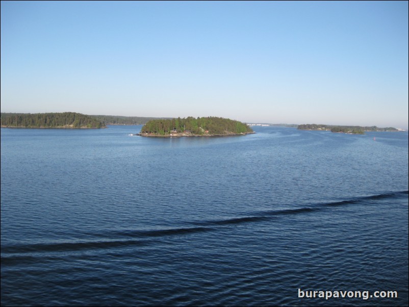 Sailing into Stockholm.