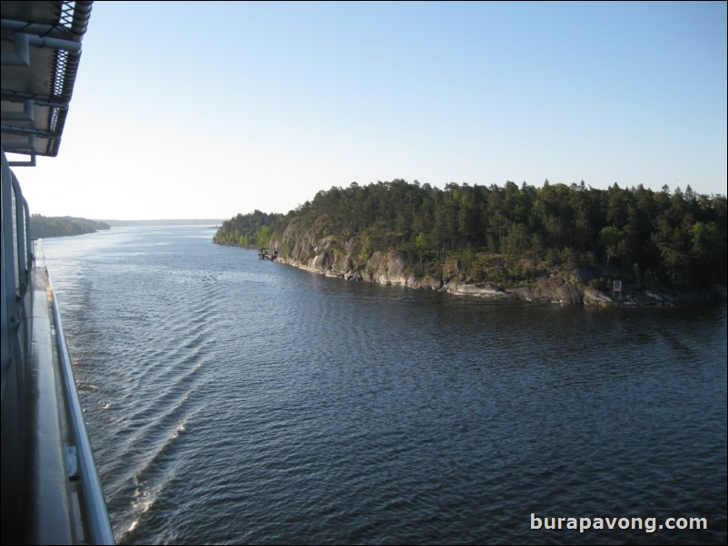 Sailing into Stockholm.