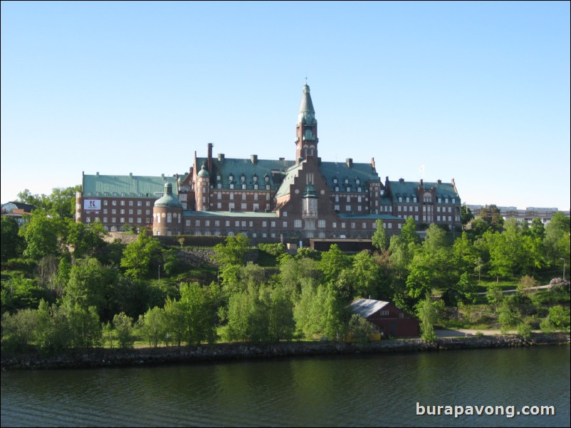 Sailing into Stockholm.