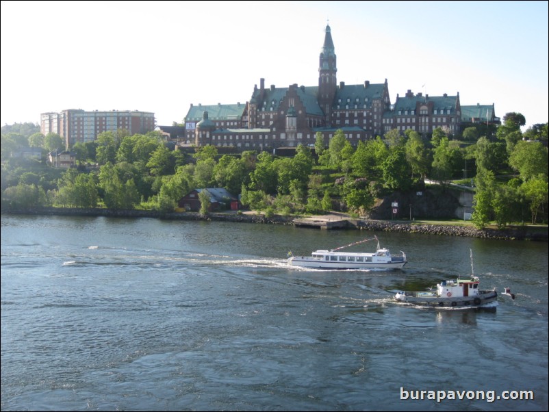 Sailing into Stockholm.