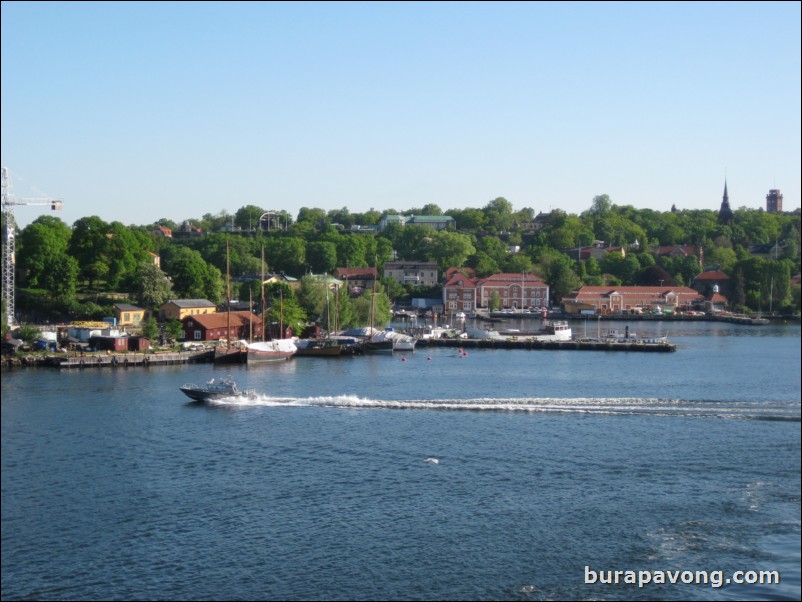 Sailing into Stockholm.