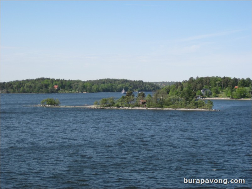 Sailing away from Stockholm.