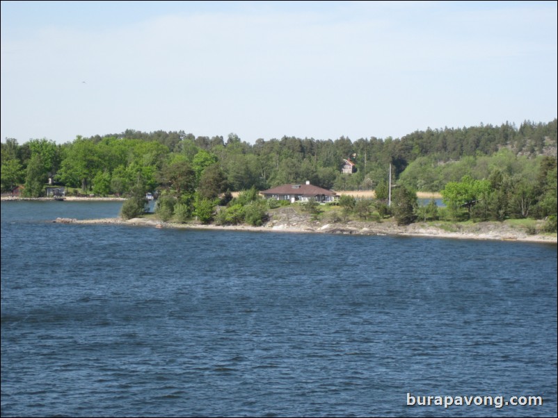 Sailing away from Stockholm.