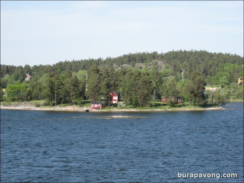 Sailing away from Stockholm.