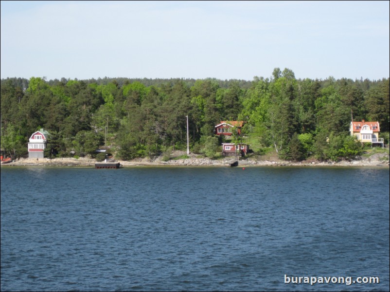 Sailing away from Stockholm.