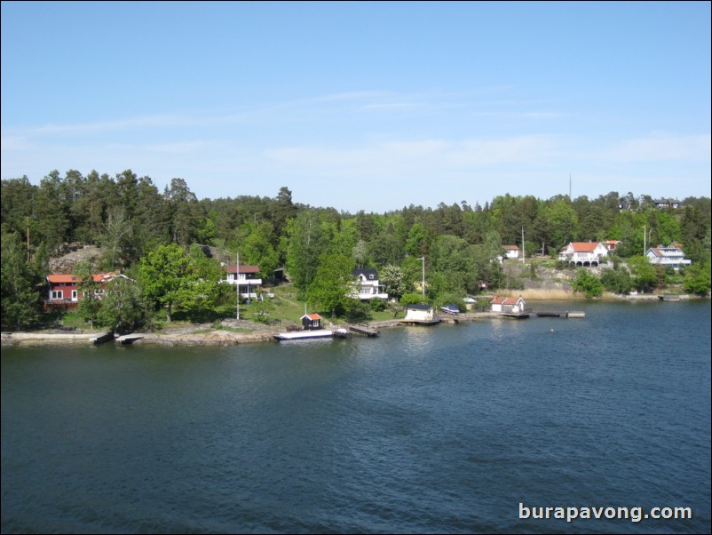 Sailing away from Stockholm.